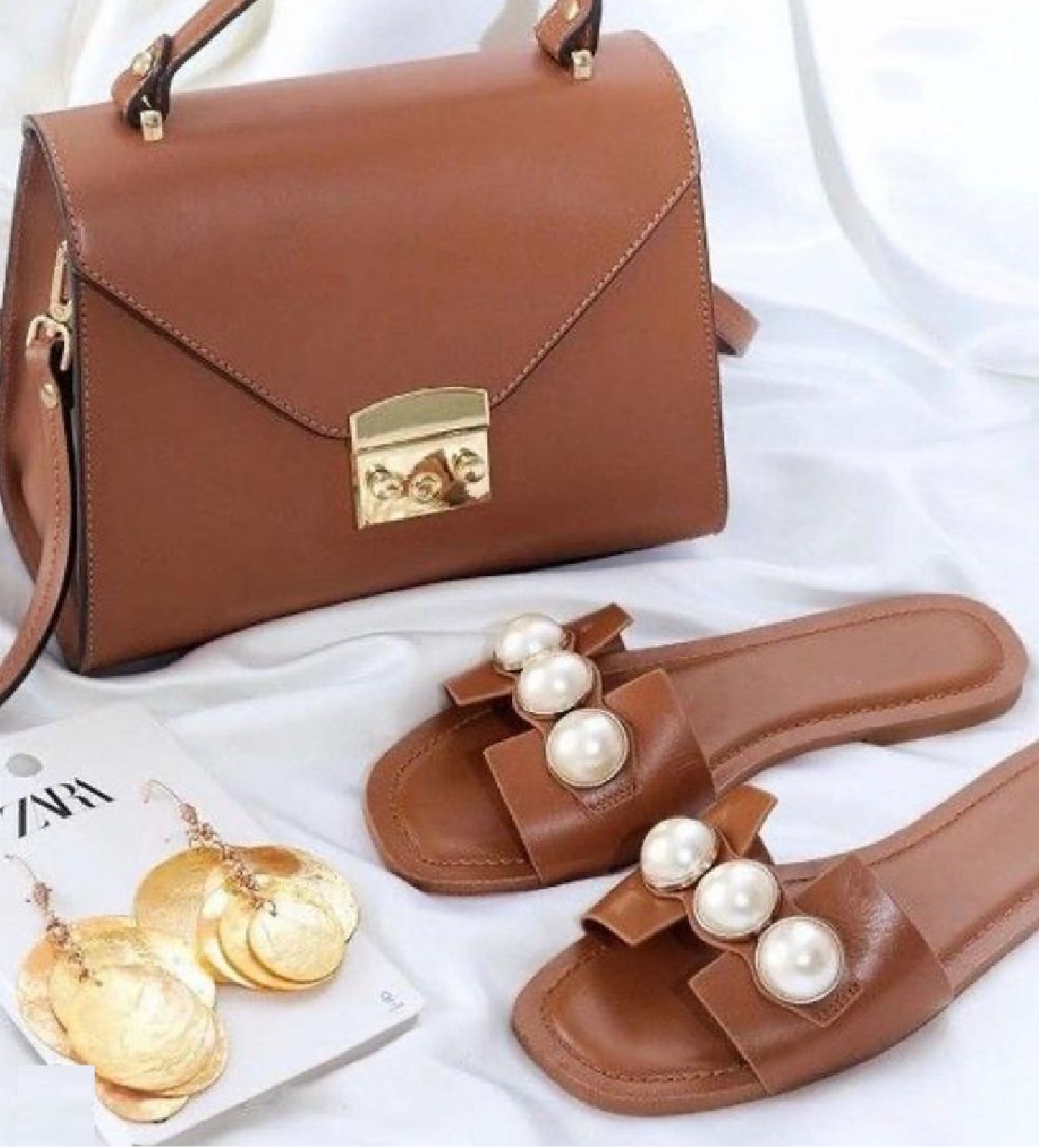 flat mules with pearls